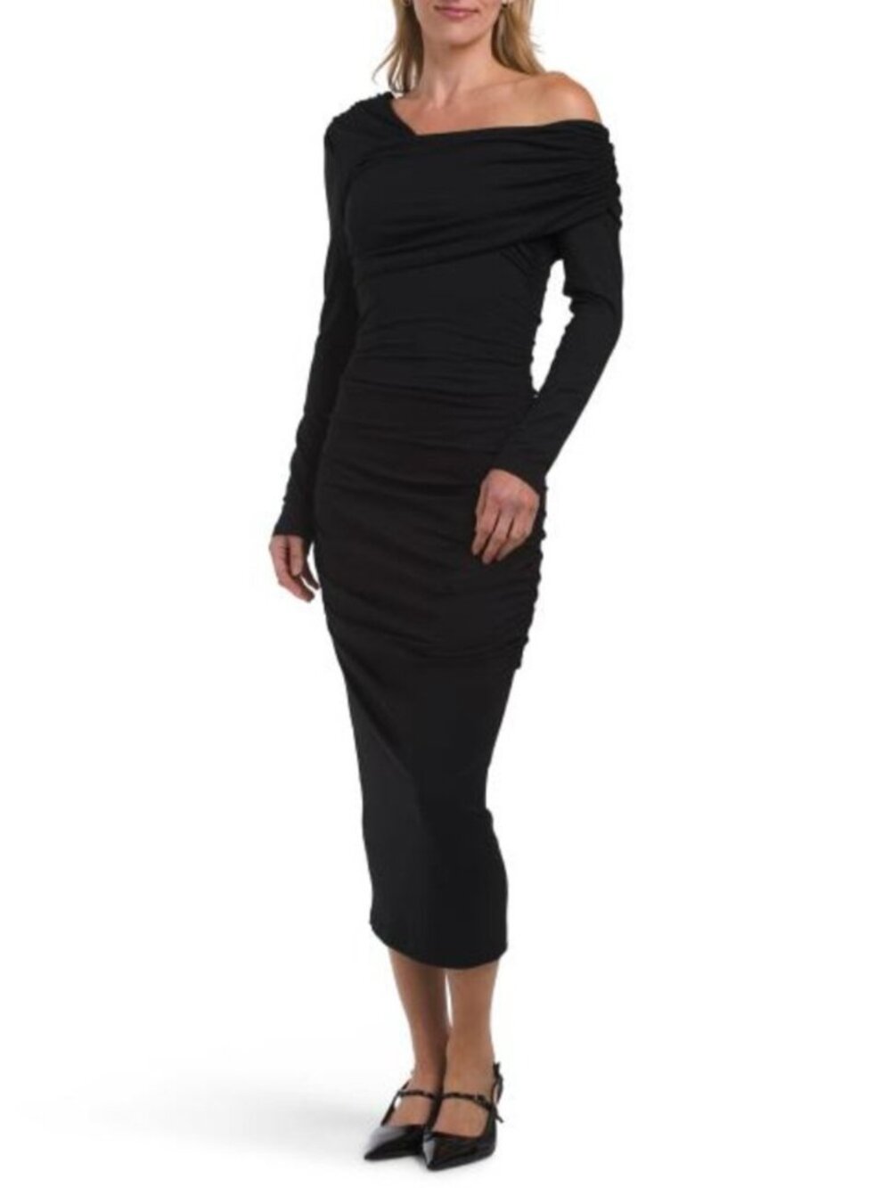 SUSANA MONACO One Shoulder Gathered Dress